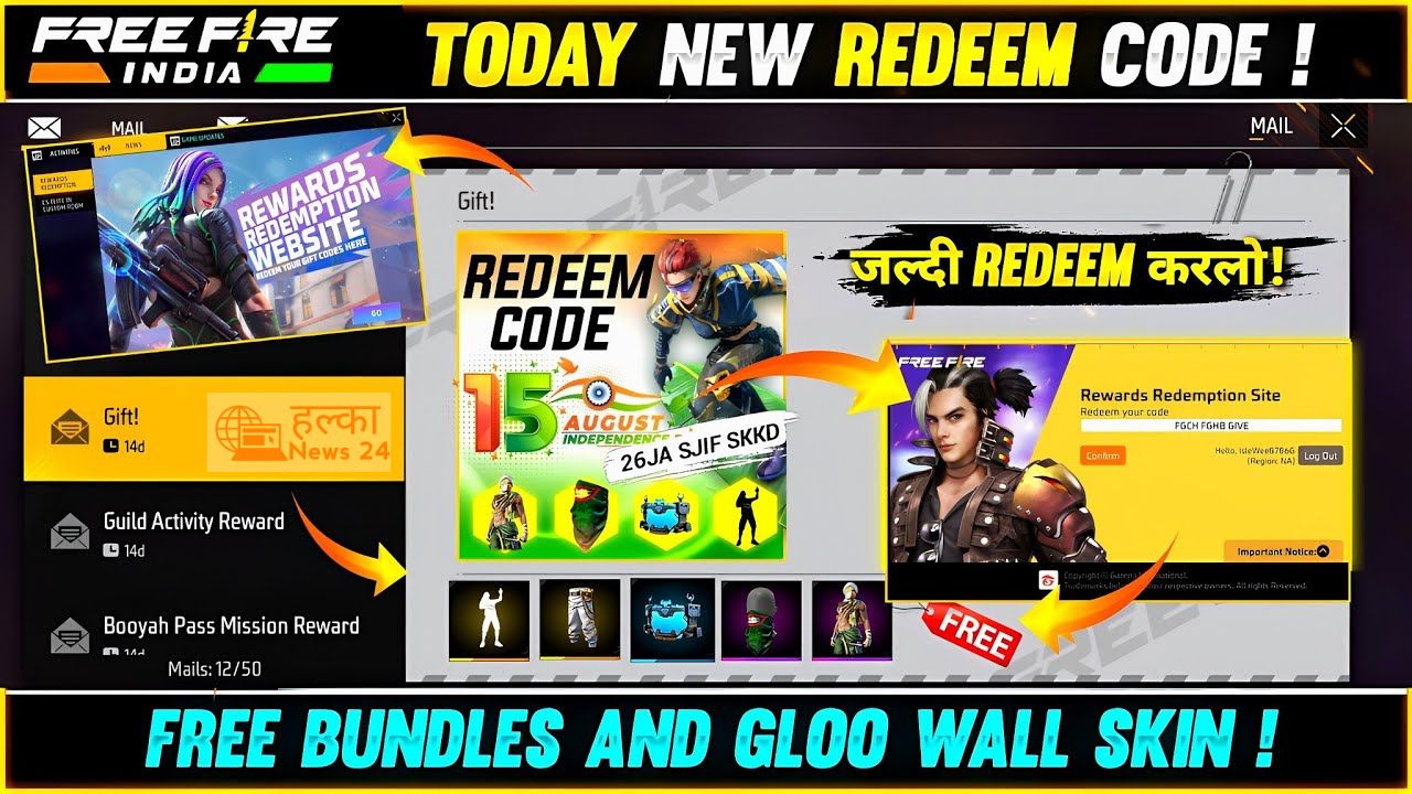 Today Free Fire Max Redeem Code