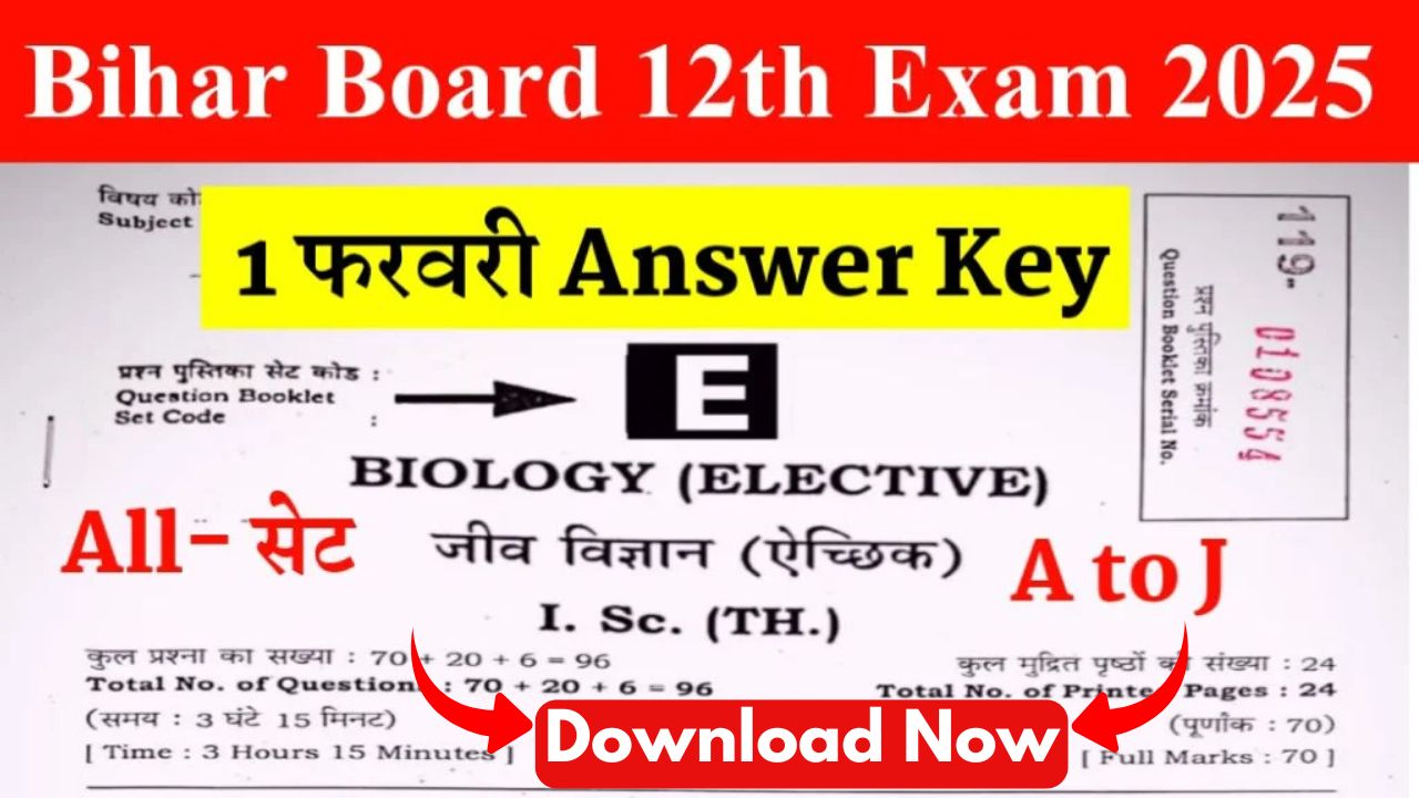 Bihar Board 12th Biology Answer Key 2025